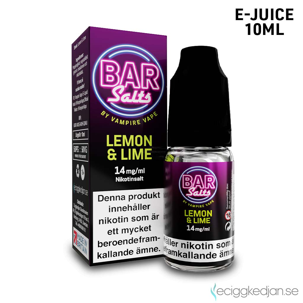Bar Salts | Lemon Lime | 10ml E-Juice | 14mg Saltnikotin