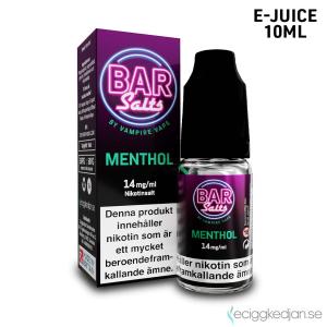 Bar Salts | Menthol | 10ml E-Juice | 14mg Saltnikotin