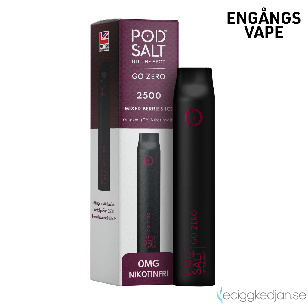 Pod Salt GO ZERO 2500 Mixed Berries Ice Eng ngs Vape