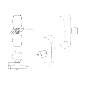 RAM Double Socket Arm - D Size Medium