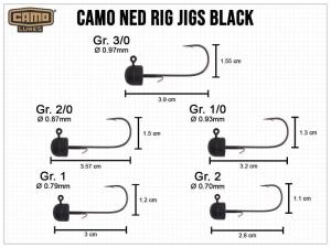 CAMO LURES NED RIG JIGS - BLACK