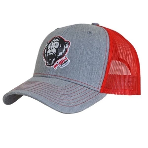 FISH MONKEY HAT SCREAMN MONKEY HEATHER GREY/RED