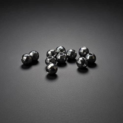 FACETED SLOTTED TUNGSTEN BEADS 4,0MM - BLACK 50st
