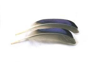 VENIARD MALLARD DUCK WING QUILLS - BLUE/WHITE TIPS