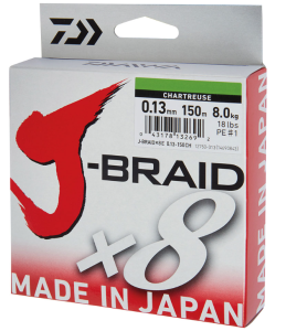 DAIWA J-BRAIDX8 150M CHARTREUSE