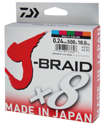 DAIWA J-BRAIDX8 300M MULTICOLOR