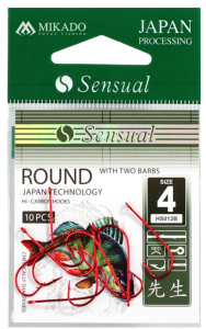 SENSUAL - ROUND HOOK WITH BARBS NO 4 RED