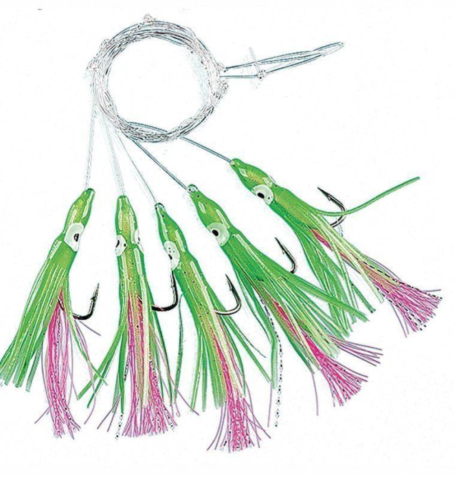 MINIBLÄCKFISK RÖD/GRÖN 5 KROKAR STL 6