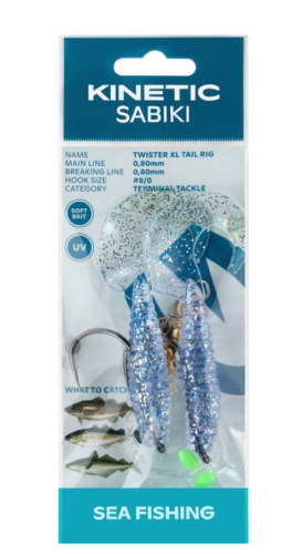 KINETIC SABIKI TWISTER XL 8/0 SILVER/BLUE