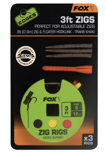 FOX EDGES ZIG RIG 8 12LB 3FT X3