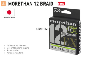 DAIWA MORETHAN 12 BRAID 135M (LIME GREEN)