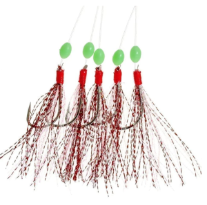 FLADEN FJÄDERHÄCKLA GLITTER RÖD SILVER 5 KROKAR