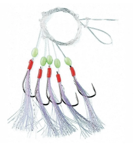 FLADEN VIT/BLÅ FJÄDERHÄCKLA 5 HOOKS - 6