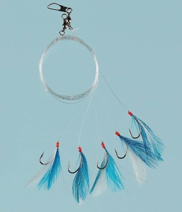 FLADEN FEATHER BLUE/WHITE/GLITTER 5 HOOKS