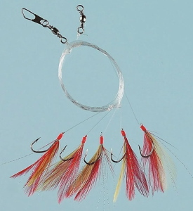 FLADEN FEATHER RED/YELLOW/GLITTER 5 HOOKS