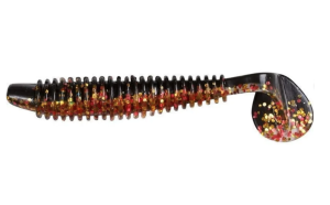 FLADEN RIBBED SHAD 10CM - BLACK GOLD FLAKE