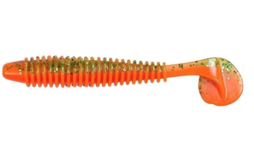 FLADEN RIBBED SHAD 10CM - GREEN ORANGE