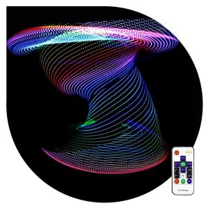 LED Hula Hoop, hopfällbar - Echo Glow - 80 LED Remote Control Glow Hula Hoop - 90 cm