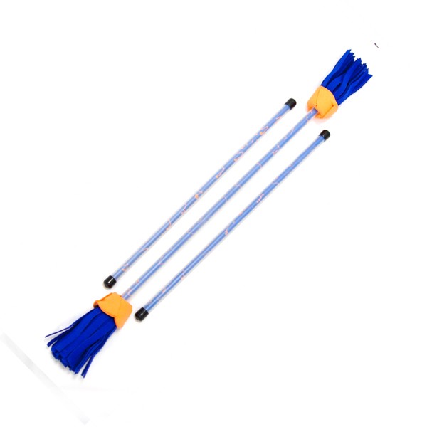 Juggle Dream Picasso Flowerstick set incl. handstokken. Glasstok, Silicone Grip, franjes van suède. Jonglier Flowerstick (Blauw Juggle Dream Picasso Flowerstick set incl. handstokken. Glasstok, Silicone Grip, franjes van suède. Jonglier Flowerstick (Blauw