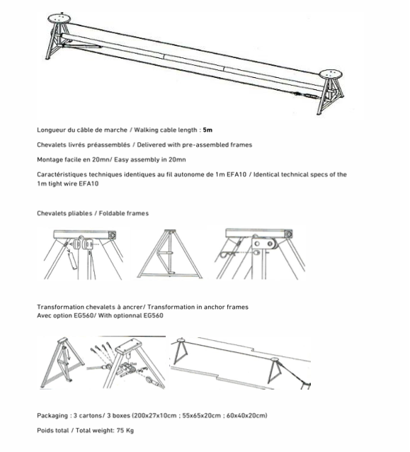 Linställning - Self standing tight wire, Voltige