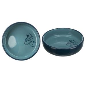 Kattskål i keramik för kortnosiga