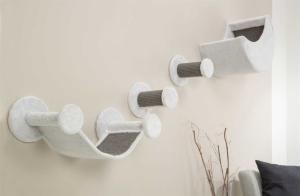 Klösmöbel & Klätterset för väggmontage 4 delar vit/grå