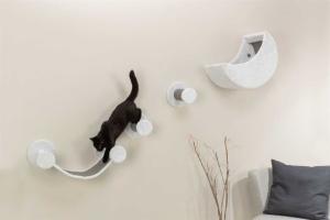 Klösmöbel & Klätterset för väggmontage 4 delar vit/grå