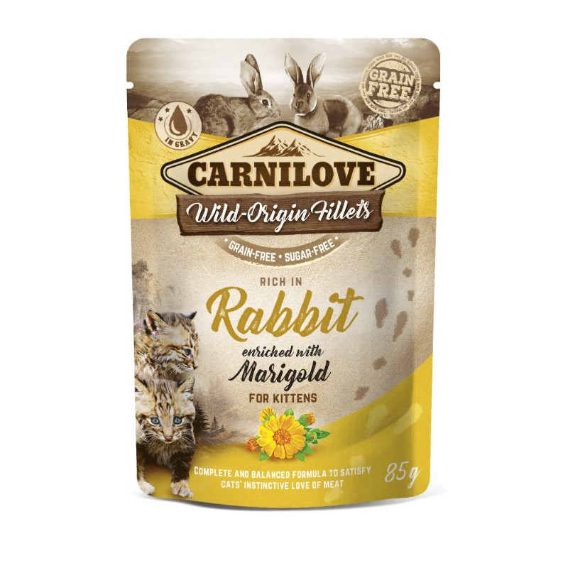 Carnilove CAT Pouch Kitten Rabbit Marigold 85g