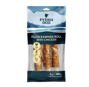 PrimaDog Filled Rawhide Roll Chicken