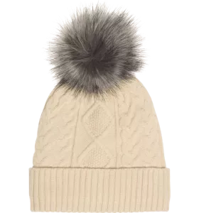 Equipage Mössa Gina med boll i fuskpäls