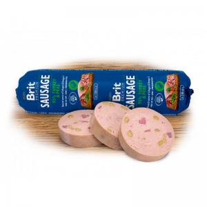 Brit Premium Köttkorv Turkey & Peas 800g