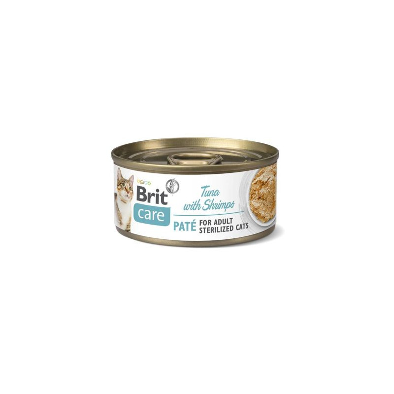 Brit Care Cat Cans for Sterilised Tuna PatÃ©&Shrimps 70g