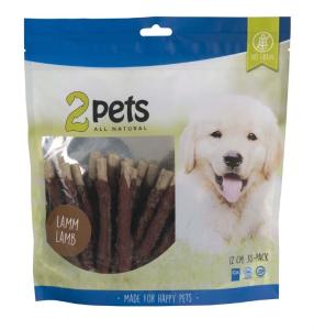 2pets Tuggpinne mald lamm 12cm 30-pack 400g