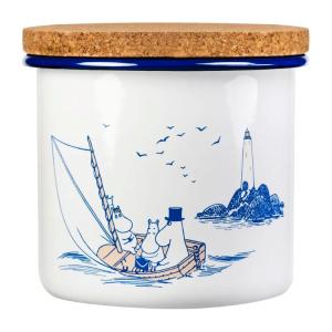Mumin Emaljburk med Korklock 1,3L (Sailors)