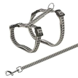 Kattsele+koppel 22-42 cm/10 mm. 120 cm reflex nylon bl. färger