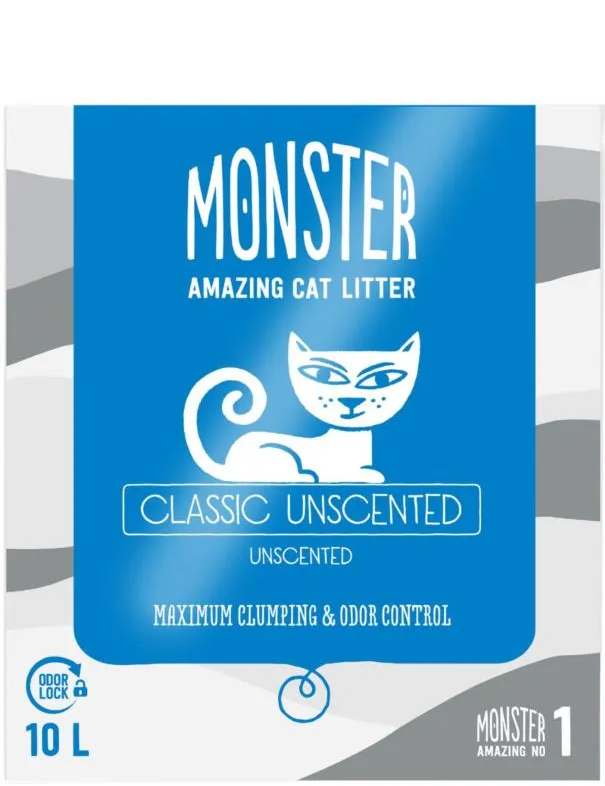 Monster Kattsand Unscented 10L (3-pack)