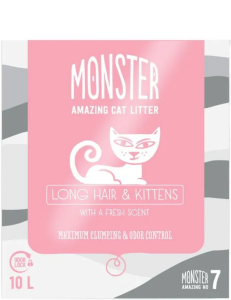 Monster Kattsand Long Hair & Kitten Scented 10L