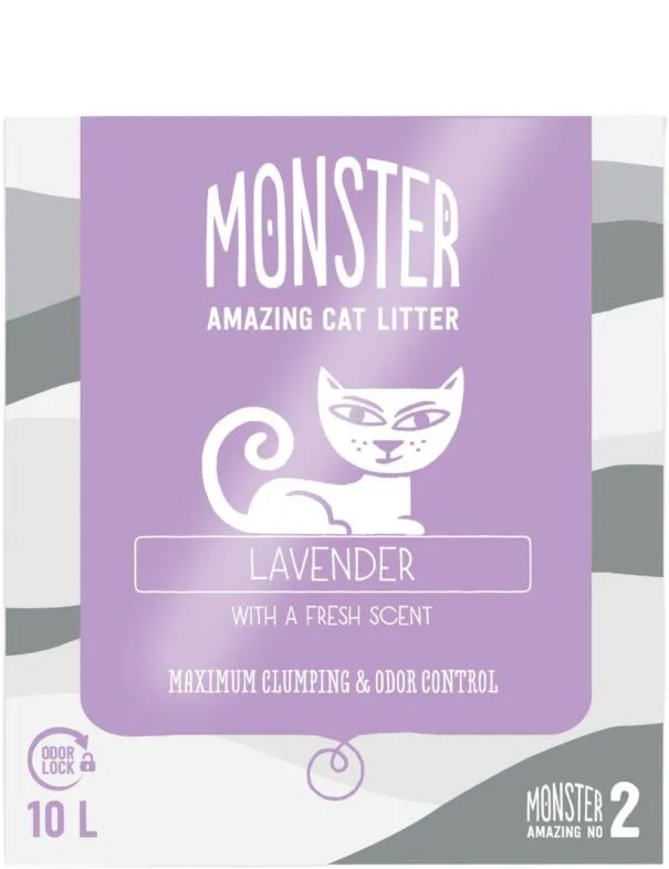 Monster Kattsand Lavendel 10L (52-pack)