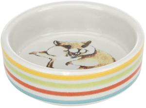 Keramikskål hamster, 80 ml/ø 8 cm, multifrg/cream