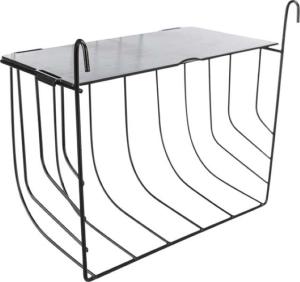 Höhäck, hängande, med lock, metall, 25x18x12cm svart