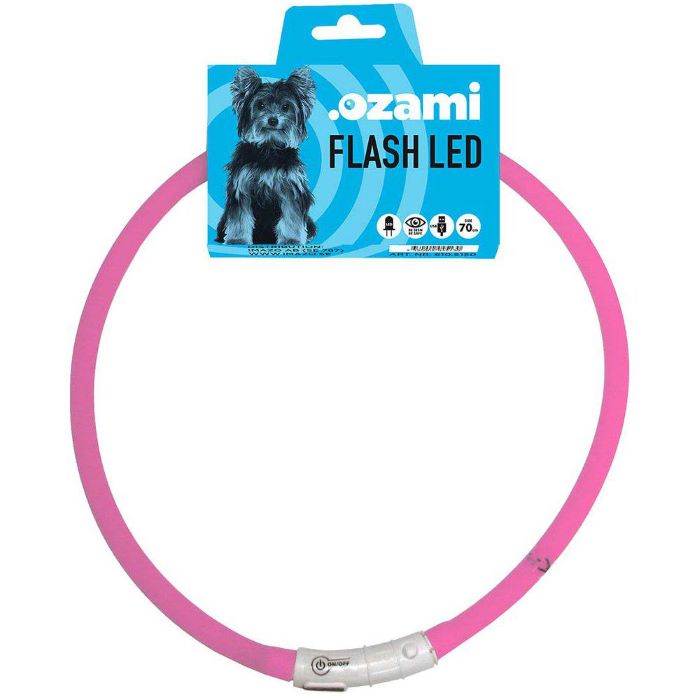 Halsband Flash LED Rosa (70cm)