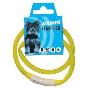 Halsband Flash LED Gul (70cm)