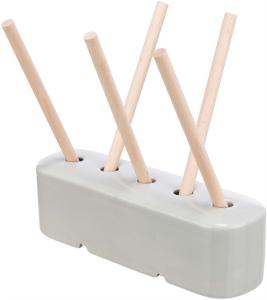 Foderhäck, keramik/trä, 26x23x17 cm, grå