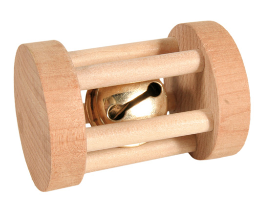 Gnagarrulle trä med bjällra 3,5x5cm