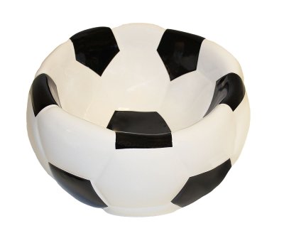 Keramikskål Fotboll 15x15x8cm (Vit/Svart)
