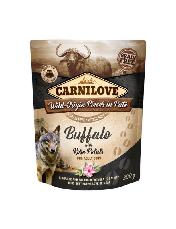 CarniLove Dog Pouch Paté Buffalo with Rose Petals 300g