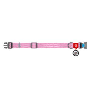 WAUDOG Re-Cotton Hundhalsband med Smart ID-Bricka Reflex, Pink