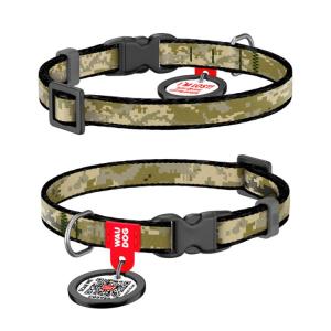 WAUDOG Hund och katthalsband med Smart-ID bricka Kamouflage 10mm x 20-30cm