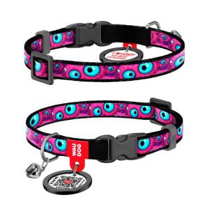 WAUDOG Katthalsband Nylon med Smart ID bricka Monster Eye (10mm 20-30cm)