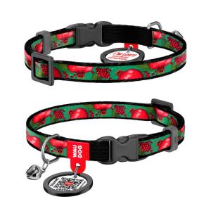 WAUDOG Katthalsband Nylon med Smart ID bricka Grenades (10mm 20-30cm)
